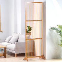 Zhuting new Chinese style entry screen partition curtain modern simple living room decoration porch barrier mobile solid wood seat screen
