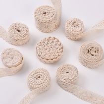 10m lace accessories Beige cotton thread lace handmade diy production pure cotton lace clothing accessories fabric