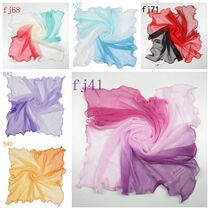 Gradient dance silk scarf Jiaozhou Yangko gauze towel Square Dancing Handkerchief hand silk flower and shadow plum blossom tear performance props