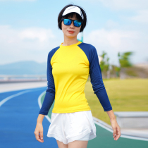 Naqu outdoor quick clothes womens long sleeves spring and autumn running sports elastic breathable hiking hiking tight sportswear