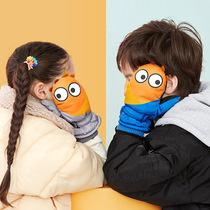 2019 new children's ski gloves winter 6~12 years old outdoor waterproof belt double layer plus velvet padded warm