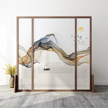 New Chinese style screen partition living room Simple modern door Household occlusion entrance Fabric seat screen mobile landscape