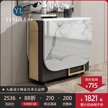 Light luxury light rock board folding table and chair combination home Modern simple multifunctional small apartment dining table ultra-thin
