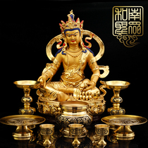 fo tang Indoor Buddha wealth Guan Gong copper felicitous censer glass ingot Candlestick illuminated with the twinkle of oil lamps fruit plate