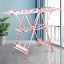Drying rack floor folding indoor outdoor balcony baby cool drying clothes rack aluminum alloy clothes drying quilt artifact artifact