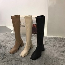 TATA JIDI he her base boots female high-heeled skinny boots Knight boots fashion autumn single boots high boots