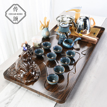 The whole set of office Kung Fu tea set Automatic one-piece tea tray Three-dimensional Pixiu evil spirits tea tray