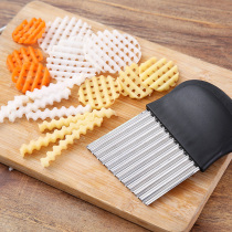 Deep rippling potato wave knife corrugated knife stainless steel wolf tooth potato knife cutter vegetable potato flower snack artifact