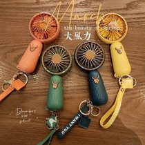 Handheld mini fan cute girl outdoor portable student dormitory desktop mute USB charging Big Wind