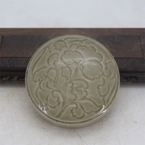 Song Yaozhou Kiln Carved Carved Carved Carved Cartridge Powder Box Antique Antique Porcelain Collection