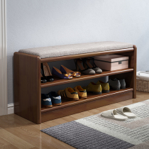 Solid wood changing shoes stool Home Soft bag Cushions Doorway a minimalist shoe rack stool in the house can be sat on a footstool for a long strip stool