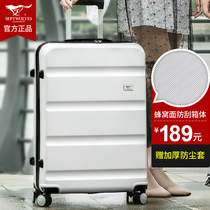 Seven wolves suitcase men tie rod travel box universal wheel boarding female password bag ins Net red 20 inches 24