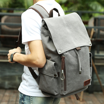 Large capacity canvas backpack mens bag fashion travel backpack Tide brand junior high school students school bag computer bag