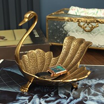 Indian Import Brass Key Containing Disc tray Pendulum Pieces Fruit Pan Dried Fruit Pan High-end Lavish Soft Dress Nordic American
