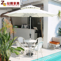White Outdoor Table And Chairs Patio Garden Relaxation Room Outside Balcony Commercial Cafe Net Red Milk Tea Shop Outside Swing Rattan Chairs