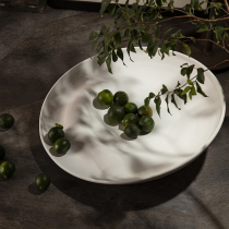 Extremely minimalist ceramic fruit tray Black white Silence Holiday Wind Like board Home Tea Table Tabletop Frosted New Chinese Pendulum