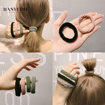 Head rope 2021 New ponytail high elastic hair rope leather case does not slack hair Hairband rubber band Female Head Summer