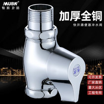 All copper squatting toilet flush valve hand press type quick opening stool flush valve switch toilet toilet toilet flush valve