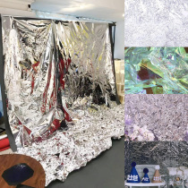 ins silver mirror face paper water ripple reflective paper pvc tin Film paper background photo studio photography props