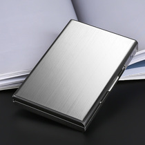 High-end Business Stainless Steel Mens Carpack Multi-Position Portable Card Holder Box Ultrathin Anti-theft Brush Release Card Slim