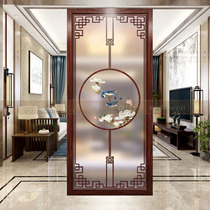 Modern simple new Chinese style living room glass screen partition wall Bedroom block household entry translucent entrance background