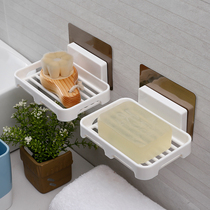 Bathroom creative wall-mounted soap box Suction cup put soap box free hole drain soap holder Toilet soap holder
