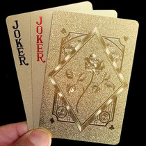 Creative rose local tyrants gold foil plastic poker gold color waterproof double-sided frosted gold-plated poker custom felt