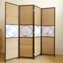 Folding screen partition screen old retro Chinese style solid wood interval modern simple indoor study folding mobile porch