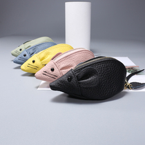 Cute Mouse Zero Wallet Genuine Leather Multifunction Cartoon Woman Mini Soft Bull Leather Mouth Red Coin Creative containing bag