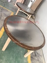  Perch fish frog fashion theme restaurant grilled fish metal galvanized sheet steel plate solid wood edging round round table