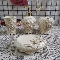 Ceramic bathroom kit bathroom toiletries toilet rinse Cup toothbrush cup kit light luxury