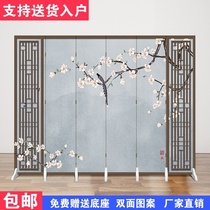 Flowers and birds Modern landscape Chinese style screen partition Living room bedroom Simple household decoration occlusion folding mobile folding screen