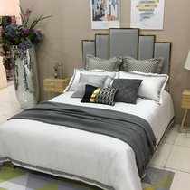 Showroom model room high-grade bedding soft post-modern Italian light luxury bedding sets of high-grade grey