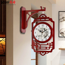 Chinese double-sided clock clock living room home fashion hanging watch creative atmosphere Chinese style two-sided silent clock