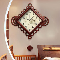 Chinese knot Chinese style clock wall clock living room retro Chinese clock silent pendulum clock home decoration large decorative table
