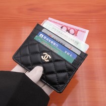 Rhombus Gale Small Card Bag Woman Style 2021 New Thin style Delicate High-end Ultra Slim Superior Genuine Leather Mini Caviar