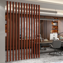 New Chinese screen partition column solid wood background partition wall office company front cover decorative column porch