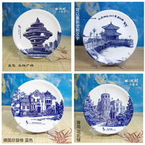 Qingdao ceramic decorative plate ornaments characteristic souvenirs May wind trestle bridge modern crafts custom gifts