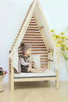 Movie House Real View Props Solid Wood Small Bed Small House Kindergarten Childrens Room Placement 100 Days Baby Photo Decoration