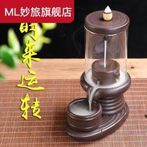 The new back incense burner sometimes runs glass windproof creative household ornaments Zen sandalwood ceramic aromatherapy stove