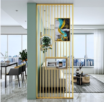 Nordic wrought iron metal screen with painting decorative background wall partition shelf restaurant living room porch simple and modern