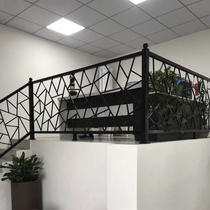 Wrought iron stair handrail indoor balcony guardrail fence home solid wood bay window railing attic decoration simple