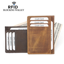 Cow Leather Card Integrated RFID Mens 2022 New 2021 License Drivers License Kit Card Zero Money Clip Ultra Slim