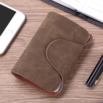 Mens Card Bag Real Cow Leather multi-position Sheet Clip Large Capacity Small Card Clip Woman Card Bag Retro Sleeve Slim