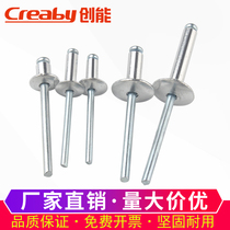 Aluminum pull nail large cap along blind rivet aluminum open type large head pull rivet large flat head pull nail suction nail M4M5