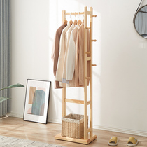 Coatrack Solid Wood Hanger Floor Bedroom Simple Hanger Hangers House Clothes Shelves Modern and Simple