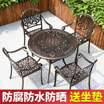 Outdoor Table And Chairs Patio Outdoor Cast Aluminum Alloy Iron Art Casual Combined Balcony Villa Open Terrace Garden Tea Table Chair