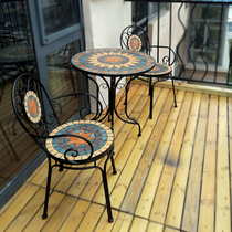 Eurostyle Iron Art Casual Balcony Table And Chairs Patio Outdoor outdoor Garden Pavilions Net Red small table and chairs Three sets Composition