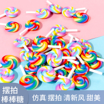 Rainbow lollipop Candy Photo Props Gourmet Food Shooting Props Food Static Swing Shots and nets Red Photographic Props