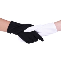 Three-tendon white gloves can touch the screen thin short etiquette parade stretch work Cotton driving concierge non-slip men and women